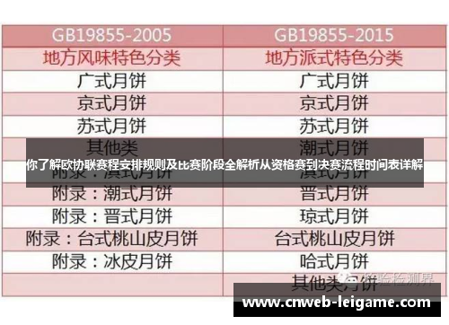 你了解欧协联赛程安排规则及比赛阶段全解析从资格赛到决赛流程时间表详解